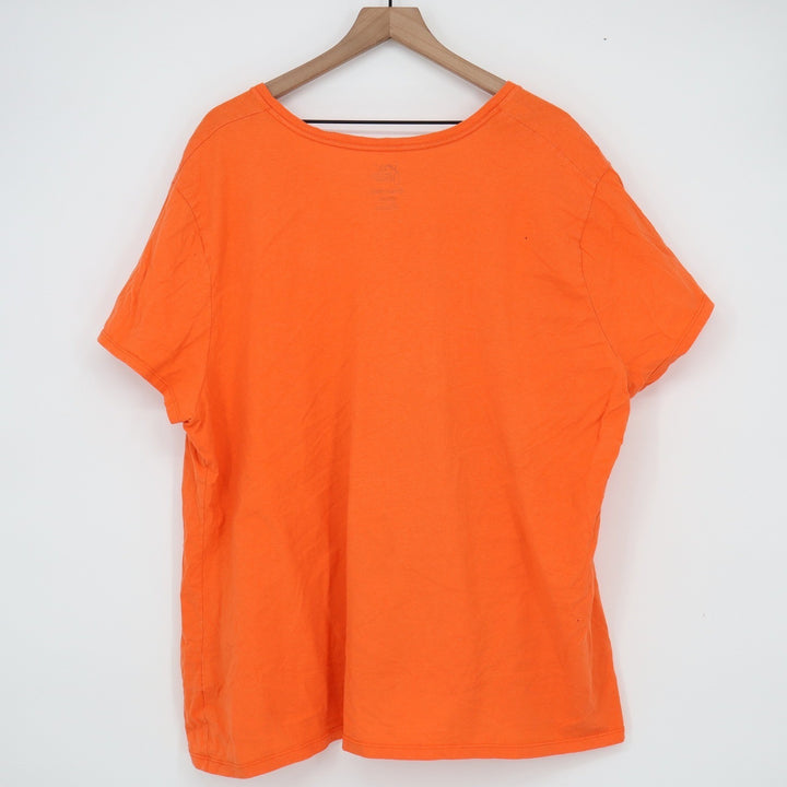 JMS Just My Size by Hanes Essentials Orange V-Neck T-Shirt Womens 4X