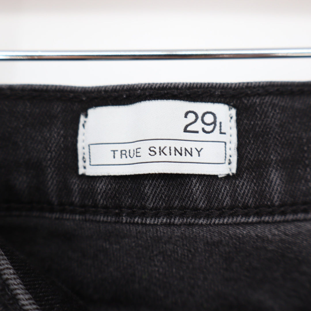 Gap 1969 True Skinny Jeans Womens 29L Faded Black Stretch Denim
