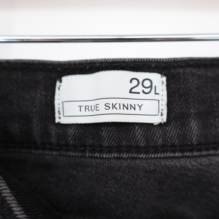 Gap 1969 True Skinny Jeans Womens 29L Faded Black Stretch Denim