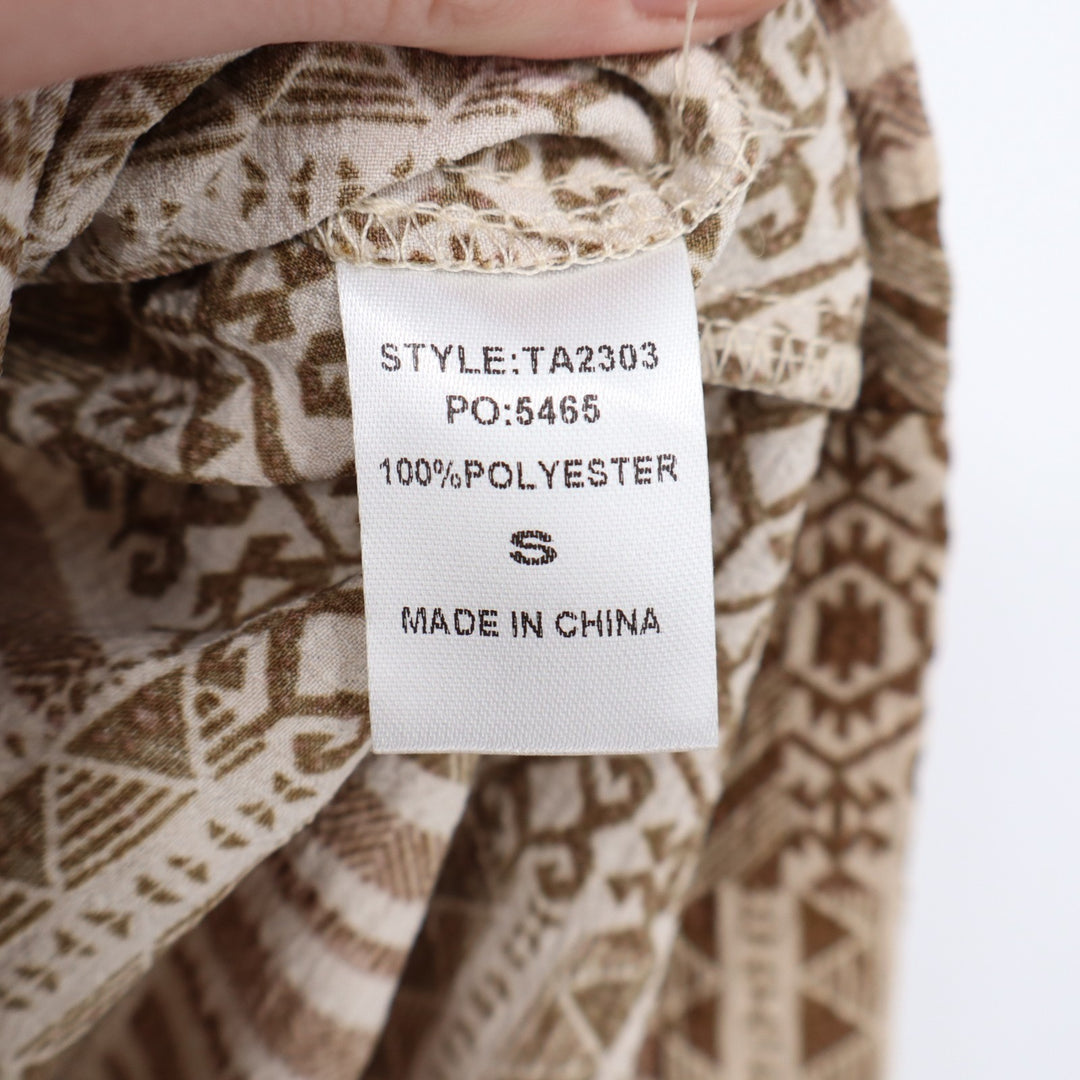 Gigio USA Shorts Womens Small Brown Aztec Tribal Print High Waist Slash Pockets