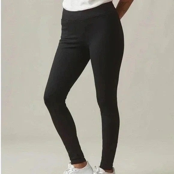 American Giant Ponte Slim Pants Womens 0 Super Black Stretch Casual Skinny Leg