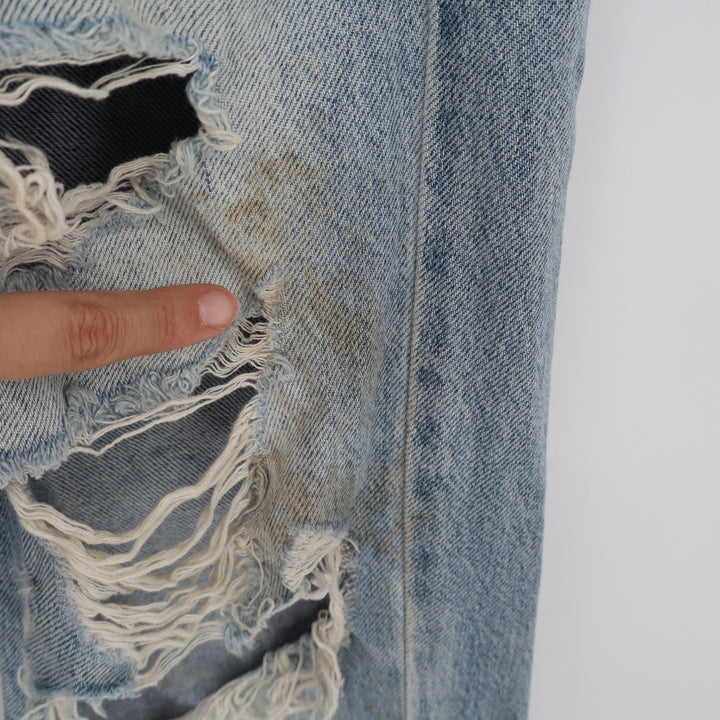 PacSun Womens Light Acid Wash Distressed High Rise Straight Leg Jeans Size 27