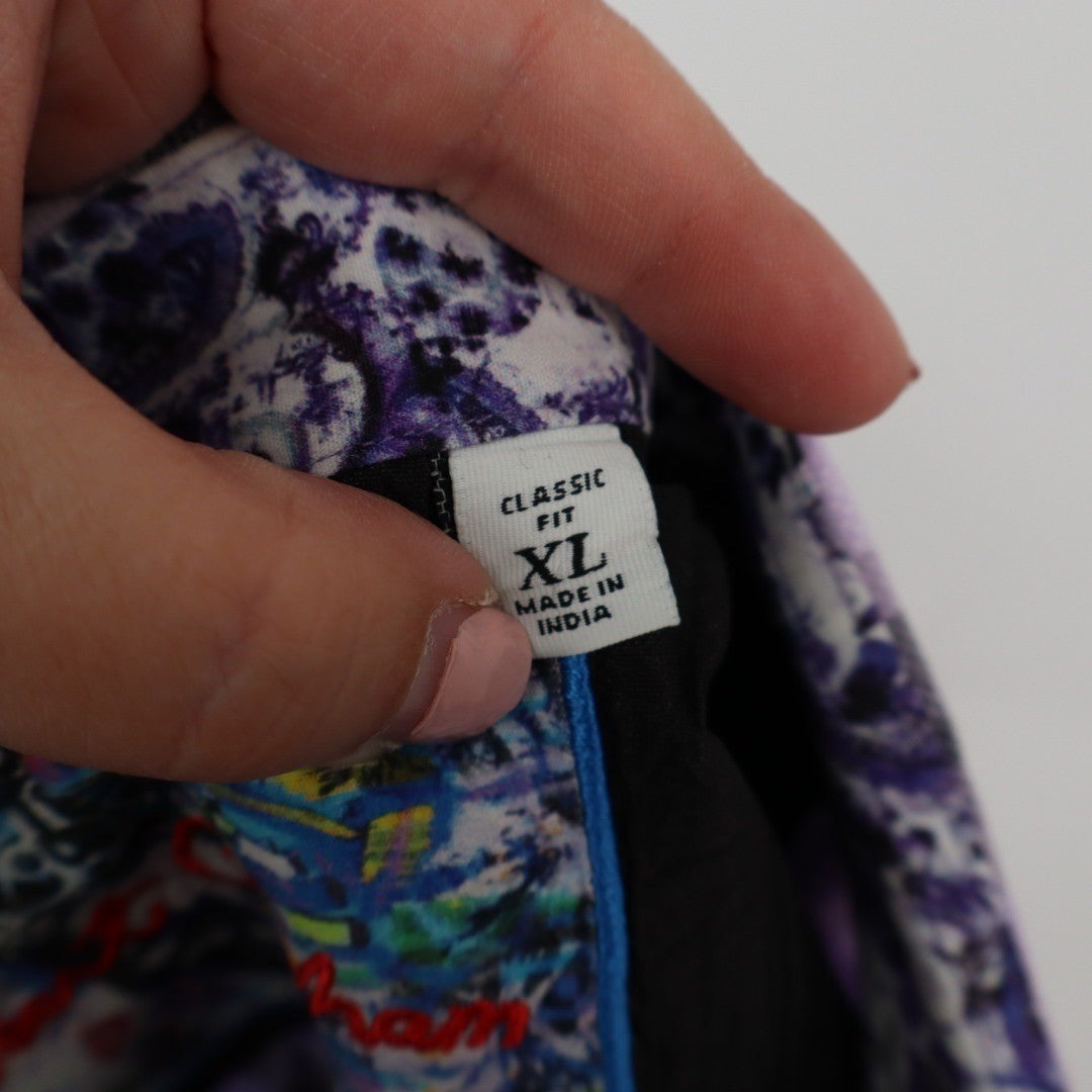 Robert Graham Mens XL Classic Fit Purple Plaid Long Sleeve Button Down Shirt