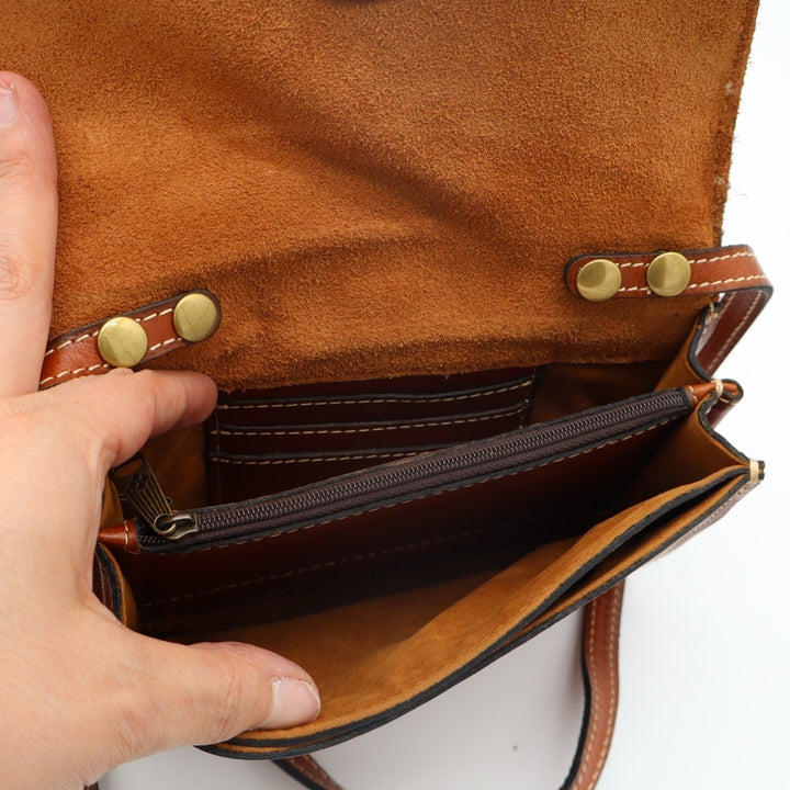 Patricia Nash Torri Womens Handbag Brown Leather Adjustable Strap Crossbody Bag