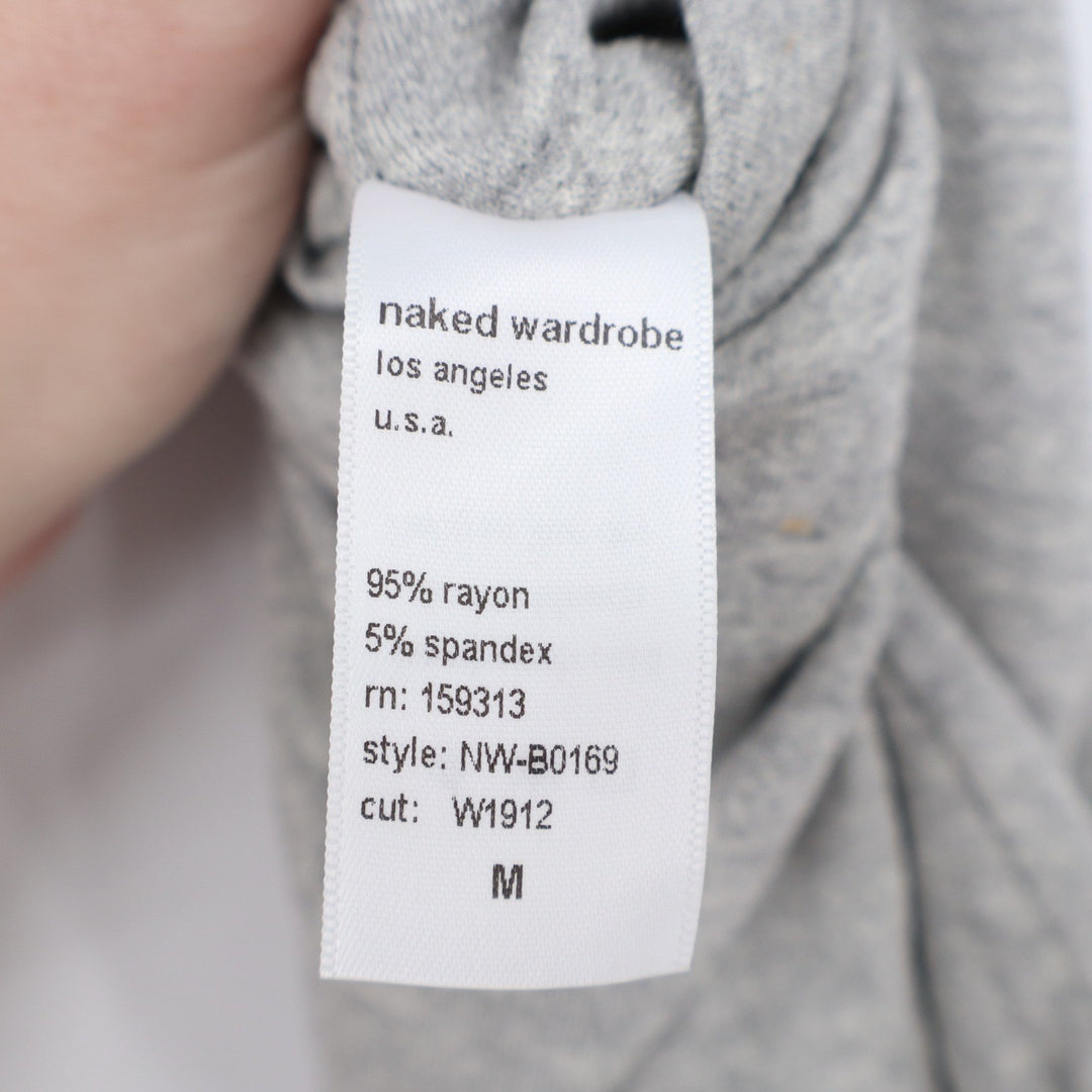 Naked Wardrobe Heather Gray Scoop Neck Sleeveless Thong Bodysuit M