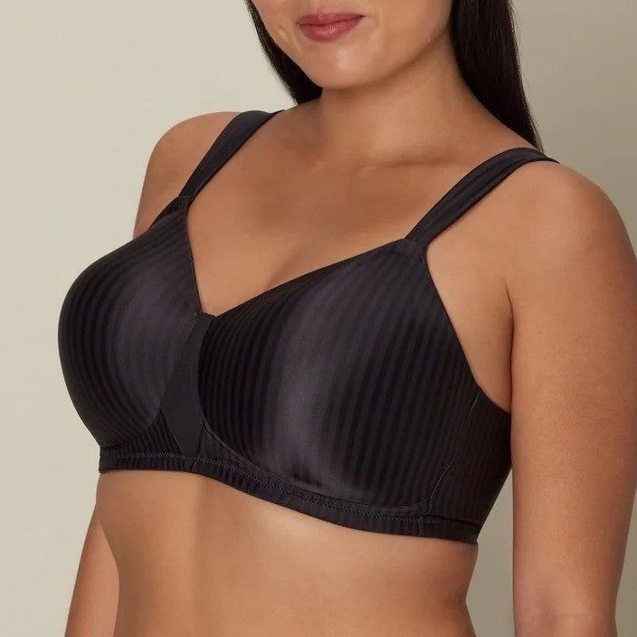 Playtex Secrets Perfectly Smooth Wireless T-Shirt Bra Womens 38C Black Striped
