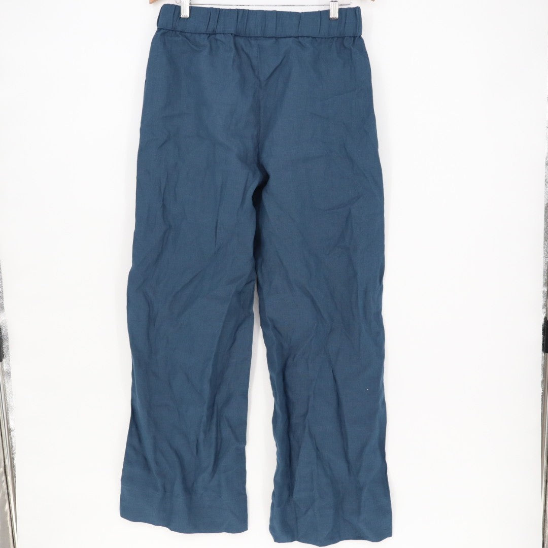 American Giant Pants Womens Medium Navy Slash Pockets Straight Leg Elastic Waist