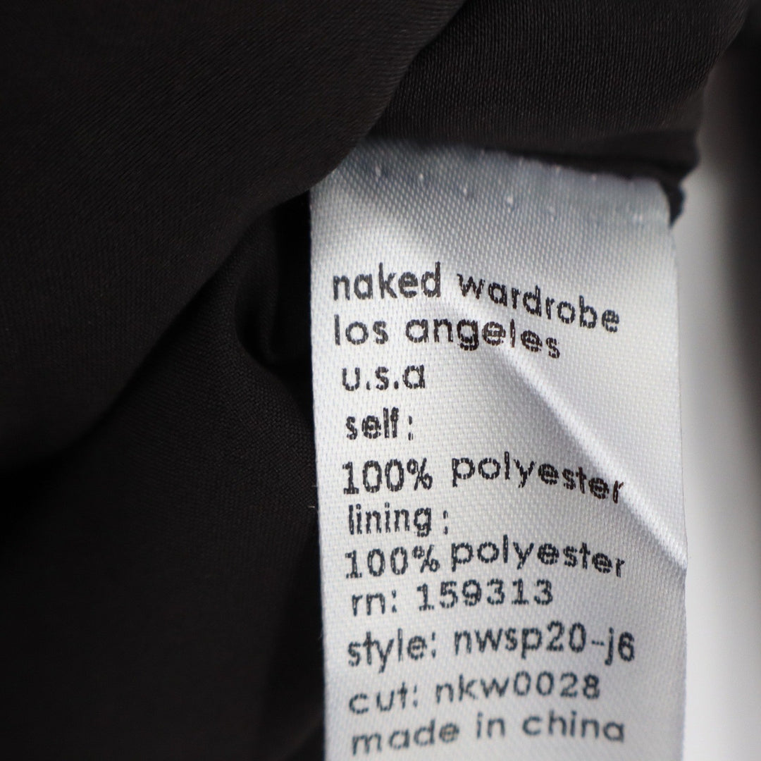 Naked Wardrobe Black Satin Cropped Garter Blazer Jacket NWSP20-J6 Large Mens