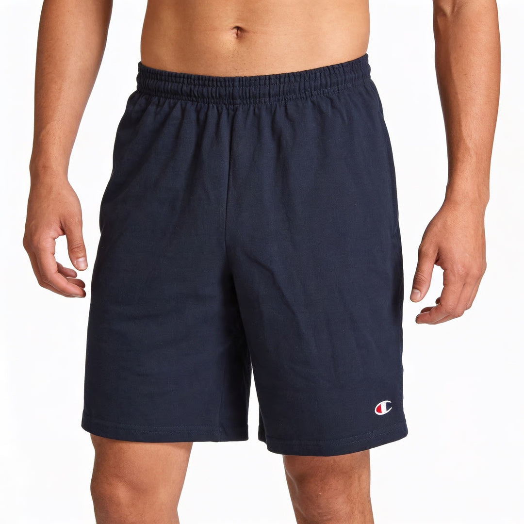 Champion Mens Navy Blue 9 Inch Everyday Cotton Jersey Athletic Shorts S