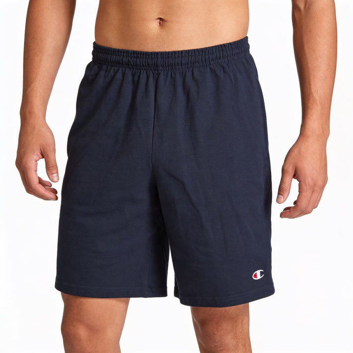 Champion Mens Navy Blue 9 Inch Everyday Cotton Jersey Athletic Shorts S