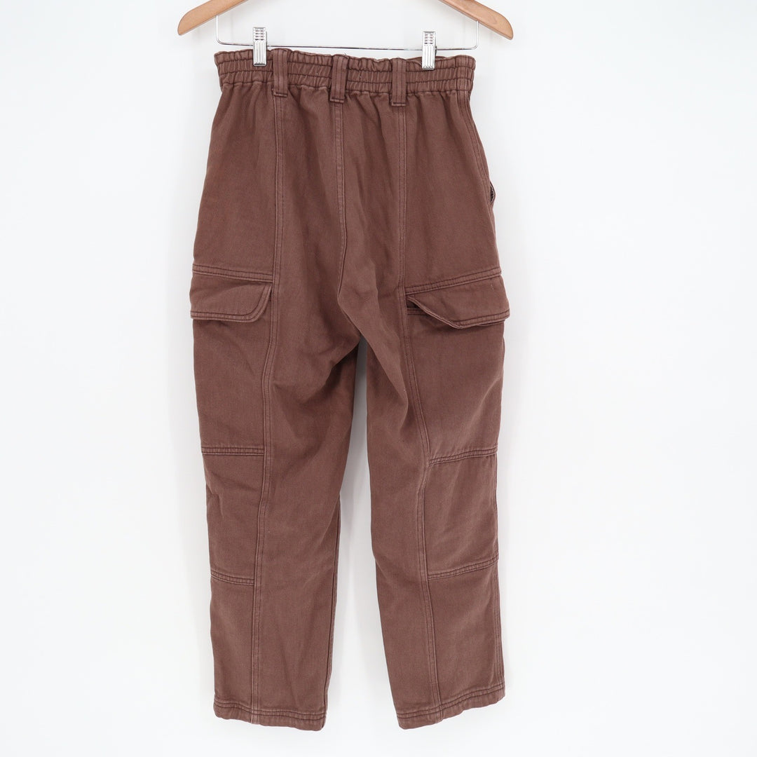 PacSun Brown Elastic Waist Cargo Pants High Rise Straight Leg Small