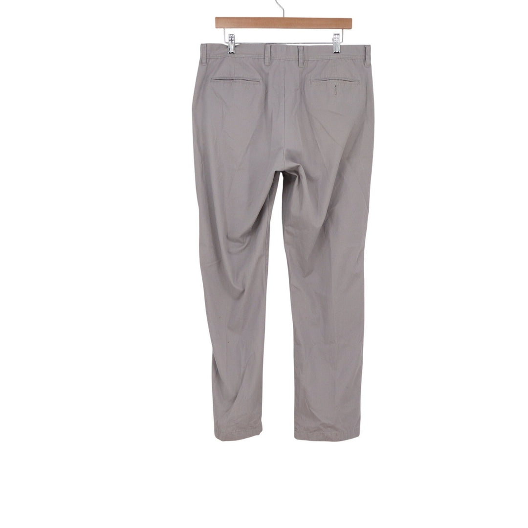 J.Crew Mens Essential Chino Pants Grey Straight Leg 100% Cotton 34x32