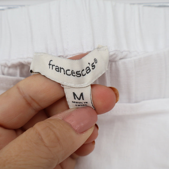 Francesca's White Cotton Wrap Skort Side Tie Shorts Womens Medium