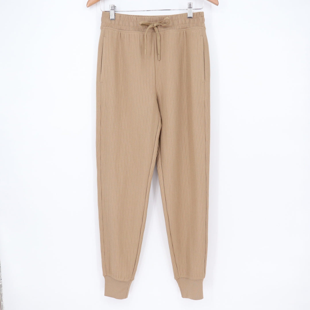 DSG Womens So Soft Ottoman Jogger Pants Warm Stone Tan Ribbed XS