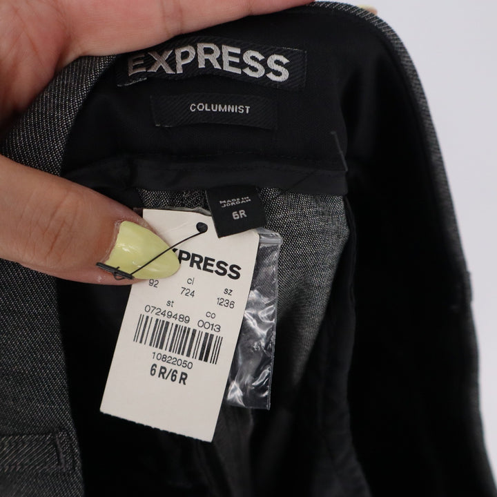 Express Columnist Slim Leg Dress Pants Charcoal Gray Heathered Size 6R