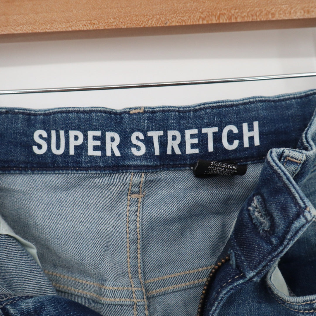 Avery & Co Super Stretch Skinny Jeans Medium Wash Ripped Knee Blue Size 13