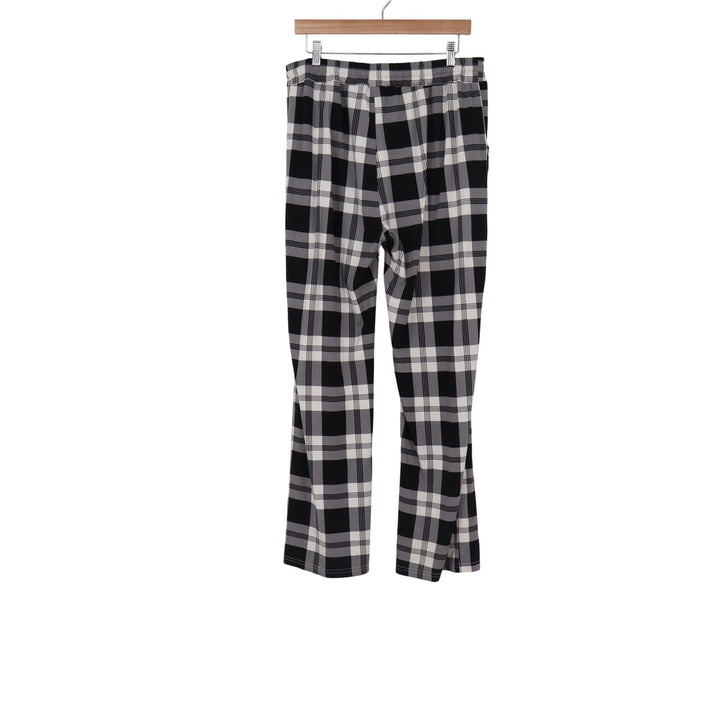 Dibaolong Black White Plaid Lounge Pants Wide Leg Drawstring XXL