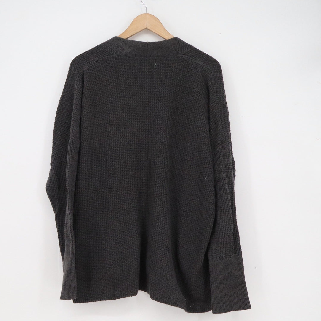 Old Navy Mens Large Charcoal Grey Waffle Knit Open Front Cardigan Sweater