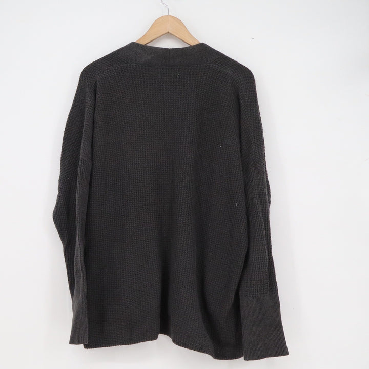 Old Navy Mens Large Charcoal Grey Waffle Knit Open Front Cardigan Sweater