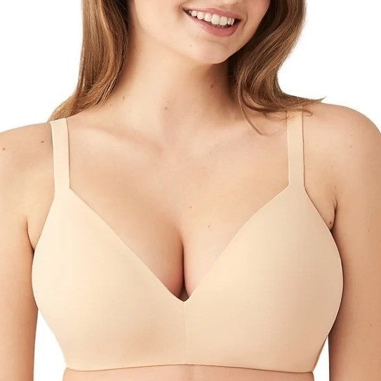 Wacoal How Perfect Wire Free T-Shirt Bra Womens 34C Sand Padded Adjustable Strap