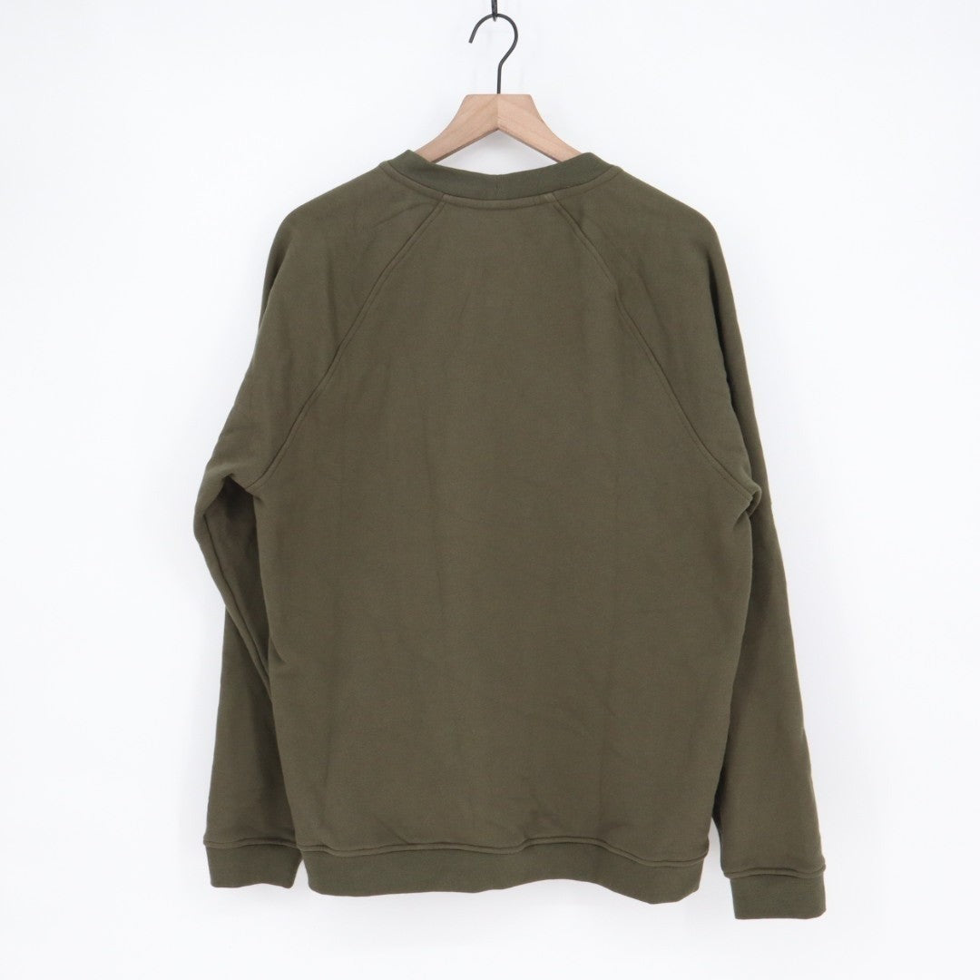 American Giant Midweight Snap Henley Neck Sweatshirt Mens Large Olive Green