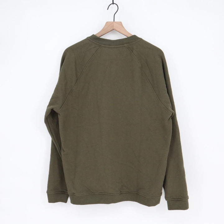 American Giant Midweight Snap Henley Neck Sweatshirt Mens Large Olive Green