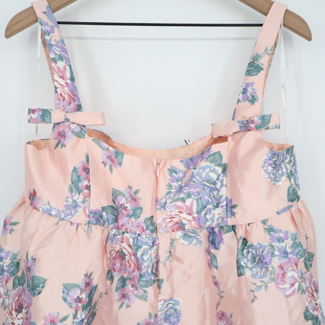 Lulus Unbelievably Lovely Babydoll Mini Dress Women 2XL Pink Floral Empire Waist