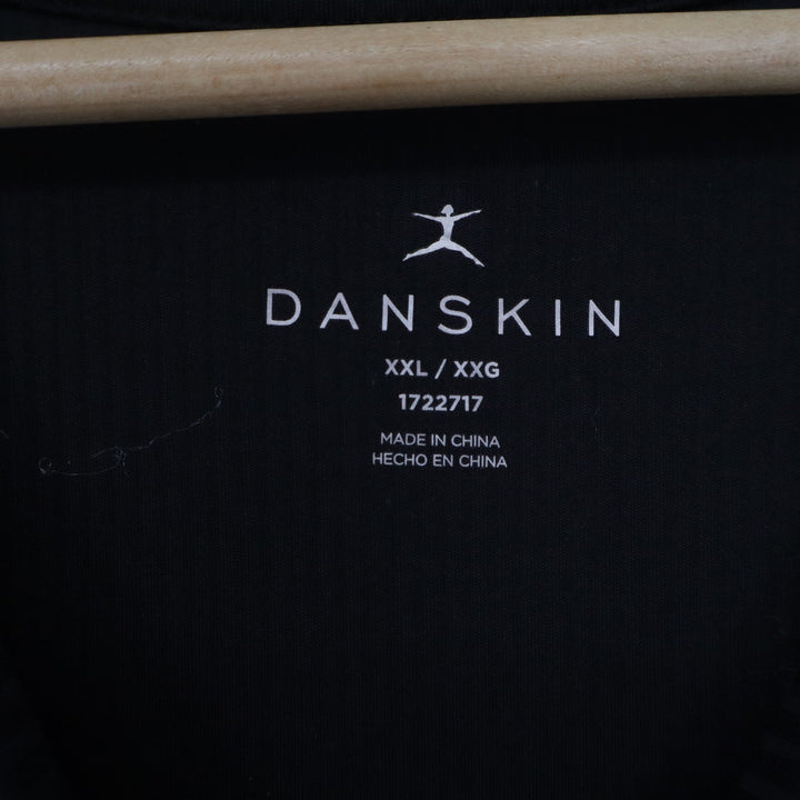 Danskin Womens XXL Black Ribbed Long Sleeve Crew Neck Active