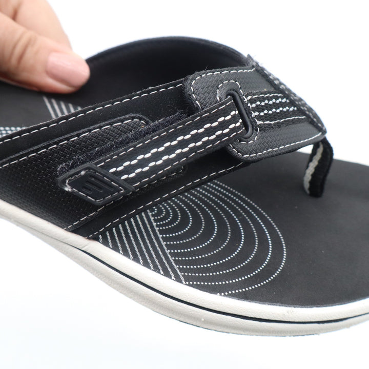 Clarks Cloudsteppers Womens 8 Black Arla Glison Thong Sandals Flip Flops