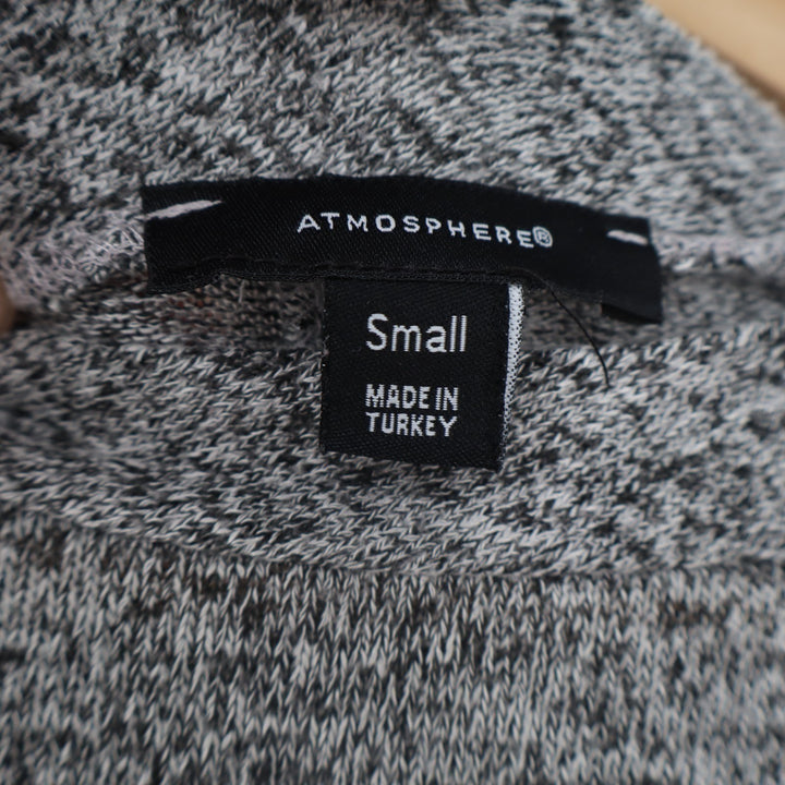 Atmosphere Sweater Women Small Heather Gray Boucle Knit High Low Hem Long Sleeve