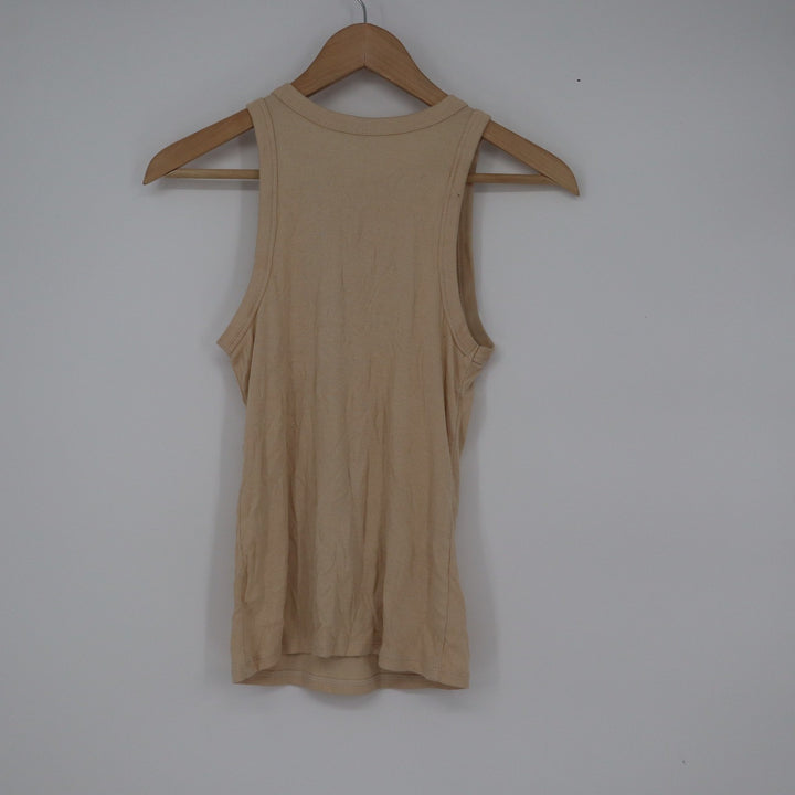 A New Day Womens Ribbed High Neck Tank Top Beige Tan Medium