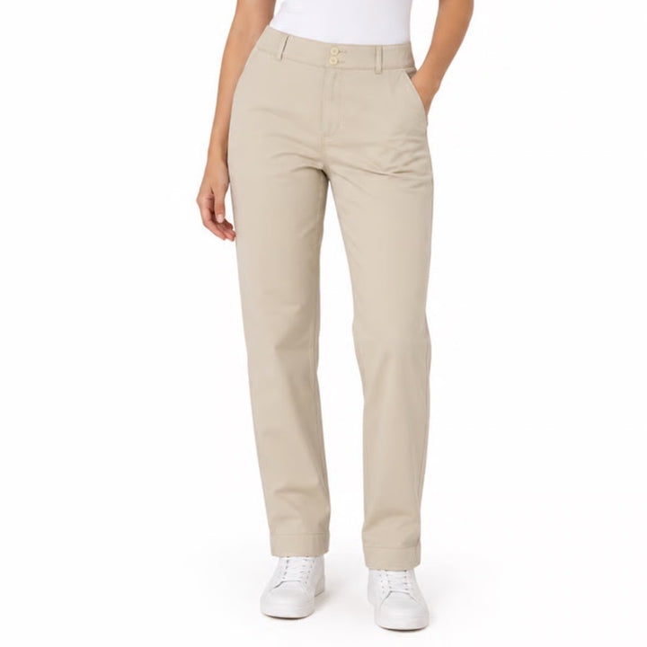Loft Outlet Curvy Crop Pants Womens 10 Beige Cotton Stretch High Rise Wide Leg