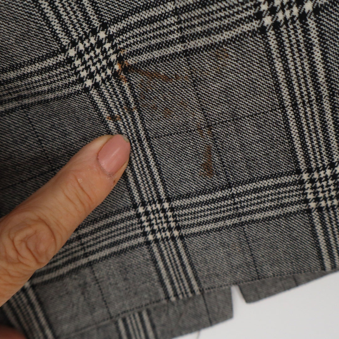 Banana Republic Gray Glen Plaid Wool Blend Pencil Skirt Size 14 Career Office
