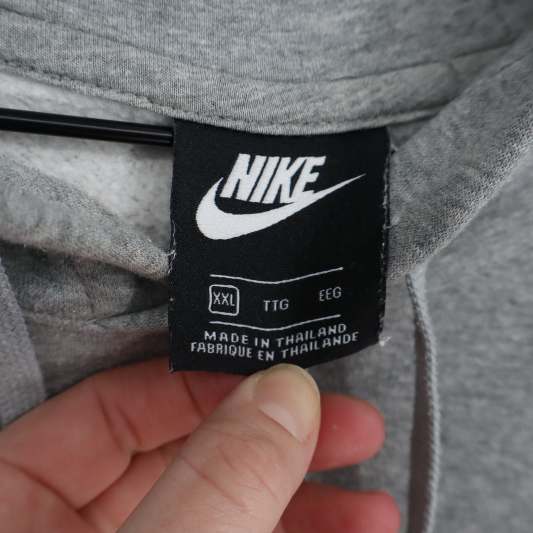 Nike Sportswear Club Hoodie Mens 2XL Heather Gray Cotton Fleece Lined Pullover