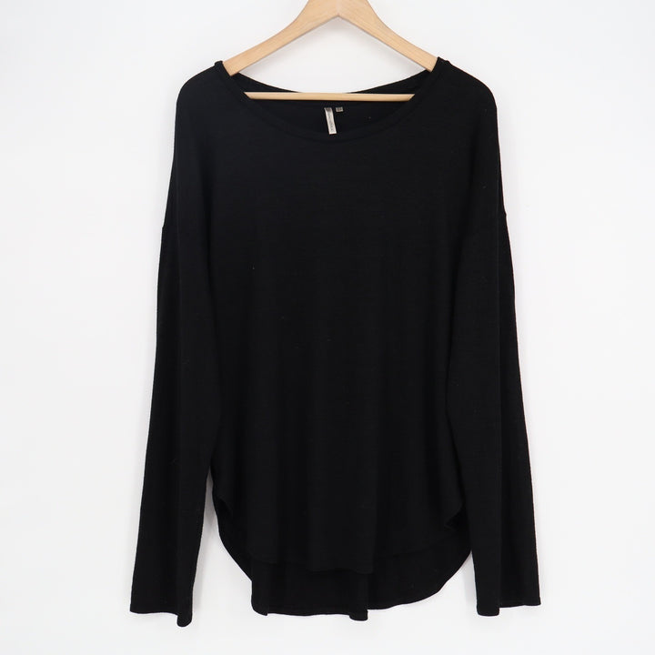 Banana Republic Kids Black Long Sleeve Scoop Neck High Low Top Size L