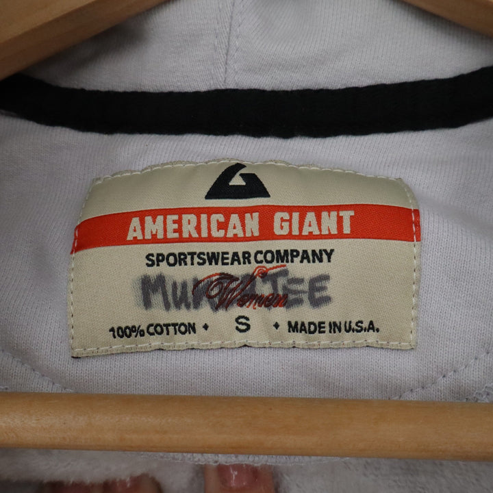 American Giant Women's Classic Full Zip Hoodie Light Gray Cotton Size S
