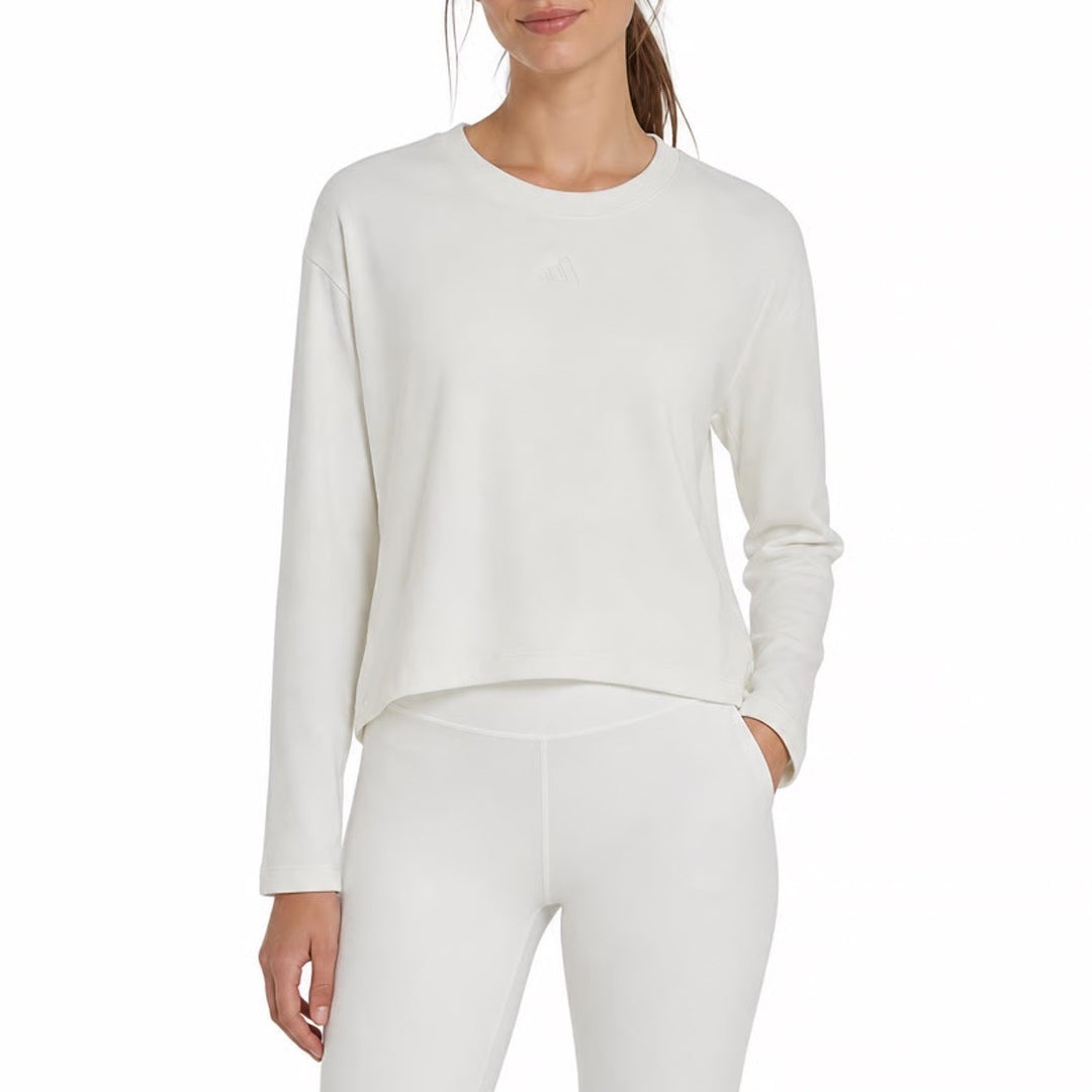 Adidas Womens Training Sweatshirt Off White Regular Fit Size M New