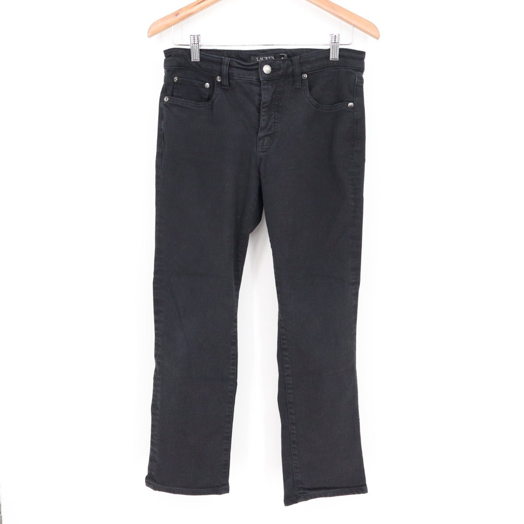 Lauren Ralph Lauren Jeans Womens 6P Black Cotton Stretch Mid-Rise Straight Leg