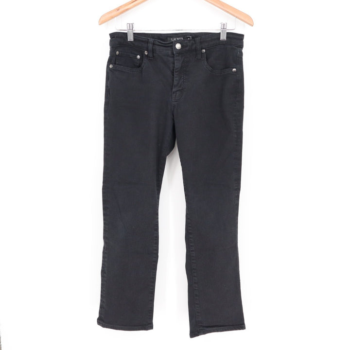 Lauren Ralph Lauren Jeans Womens 6P Black Cotton Stretch Mid-Rise Straight Leg