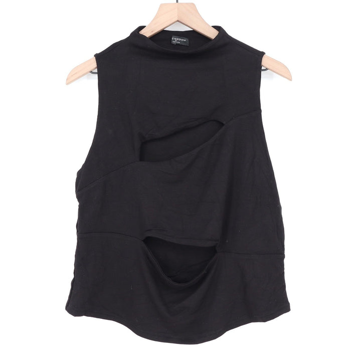 Naked Wardrobe Mens 2X Black Mock Neck Sleeveless Cutout Top