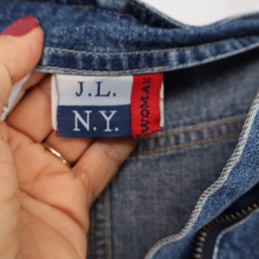 J.L. N.Y. Skirt Woman 20W Maxi Carpenter Blue Denim Utility Excellent