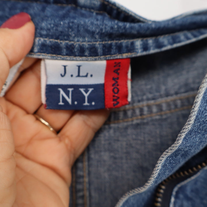 J.L. N.Y. Skirt Woman 20W Maxi Carpenter Blue Denim Utility Excellent