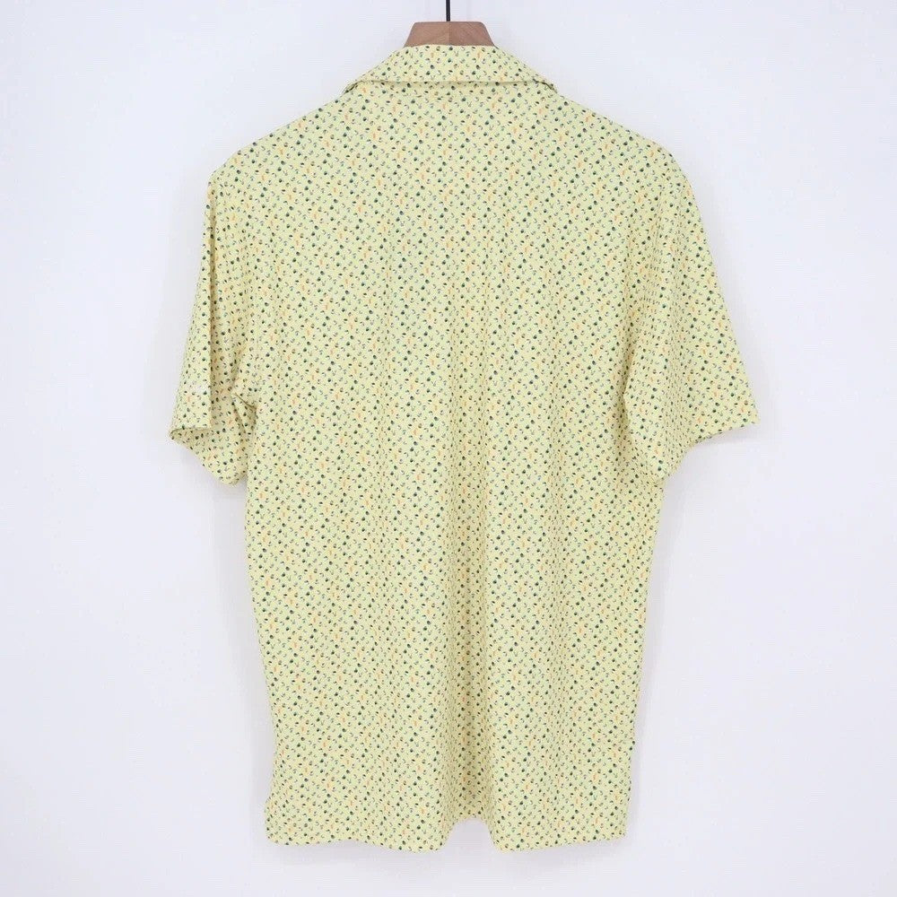 Walter Hagen Mens P11 Print Polo Shirt Yellow Beach Ball Cocktail Size S
