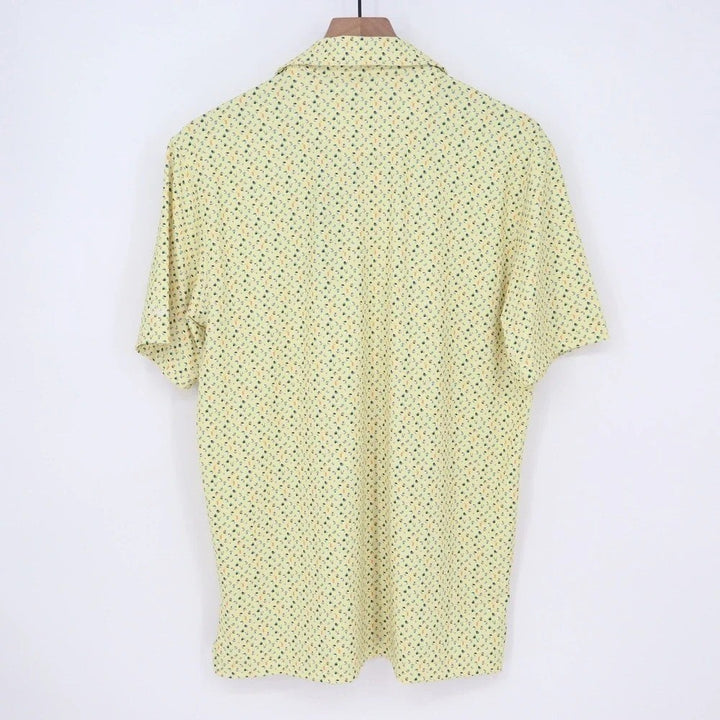 Walter Hagen Mens P11 Print Polo Shirt Yellow Beach Ball Cocktail Size S