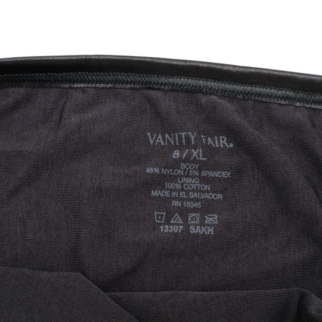 Vanity Fair Illumination Hi Cut Brief Panty Womens 8/XL Black Full Back Coverage