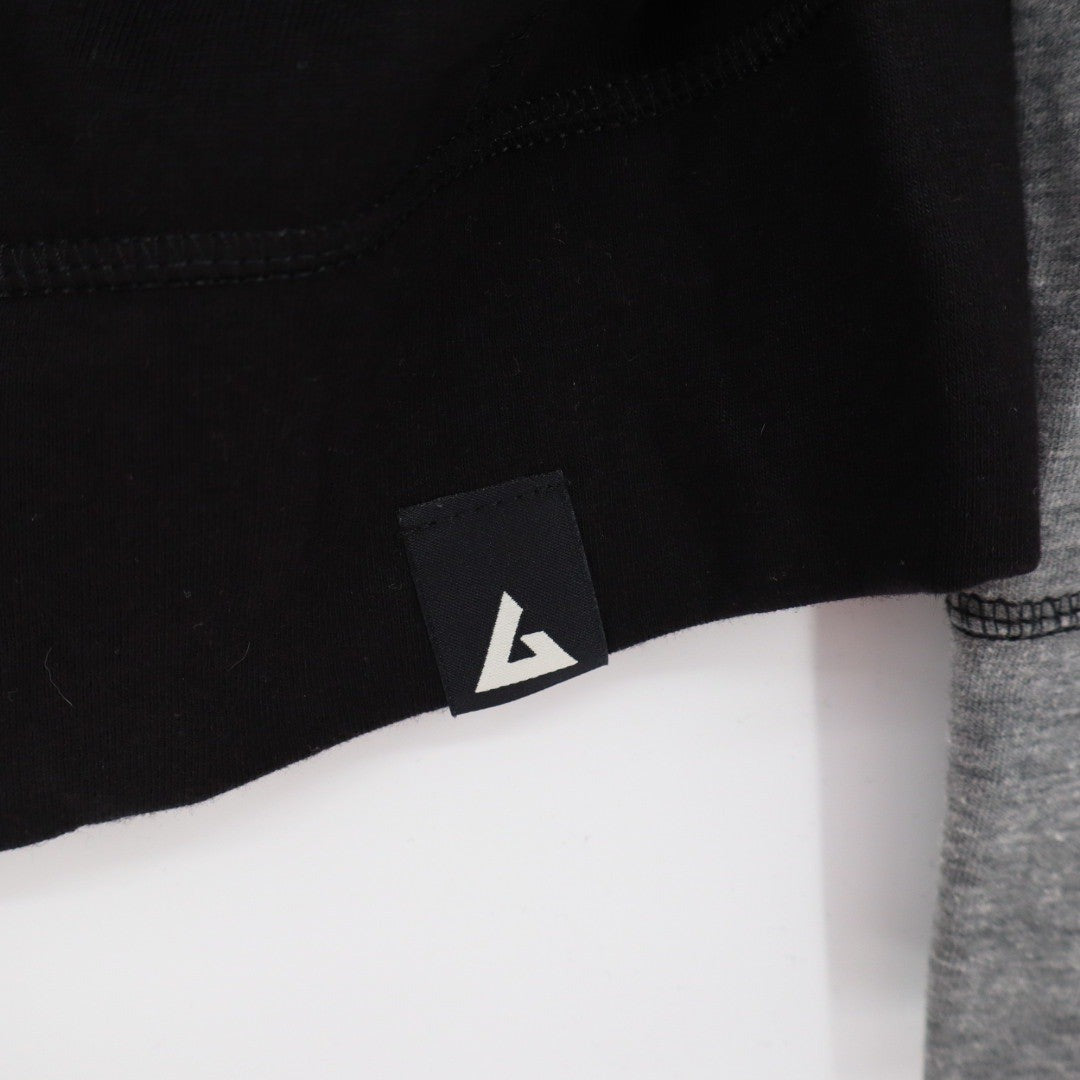 American Giant Womens Black Gray Raglan Zip Hoodie Made USA Size S