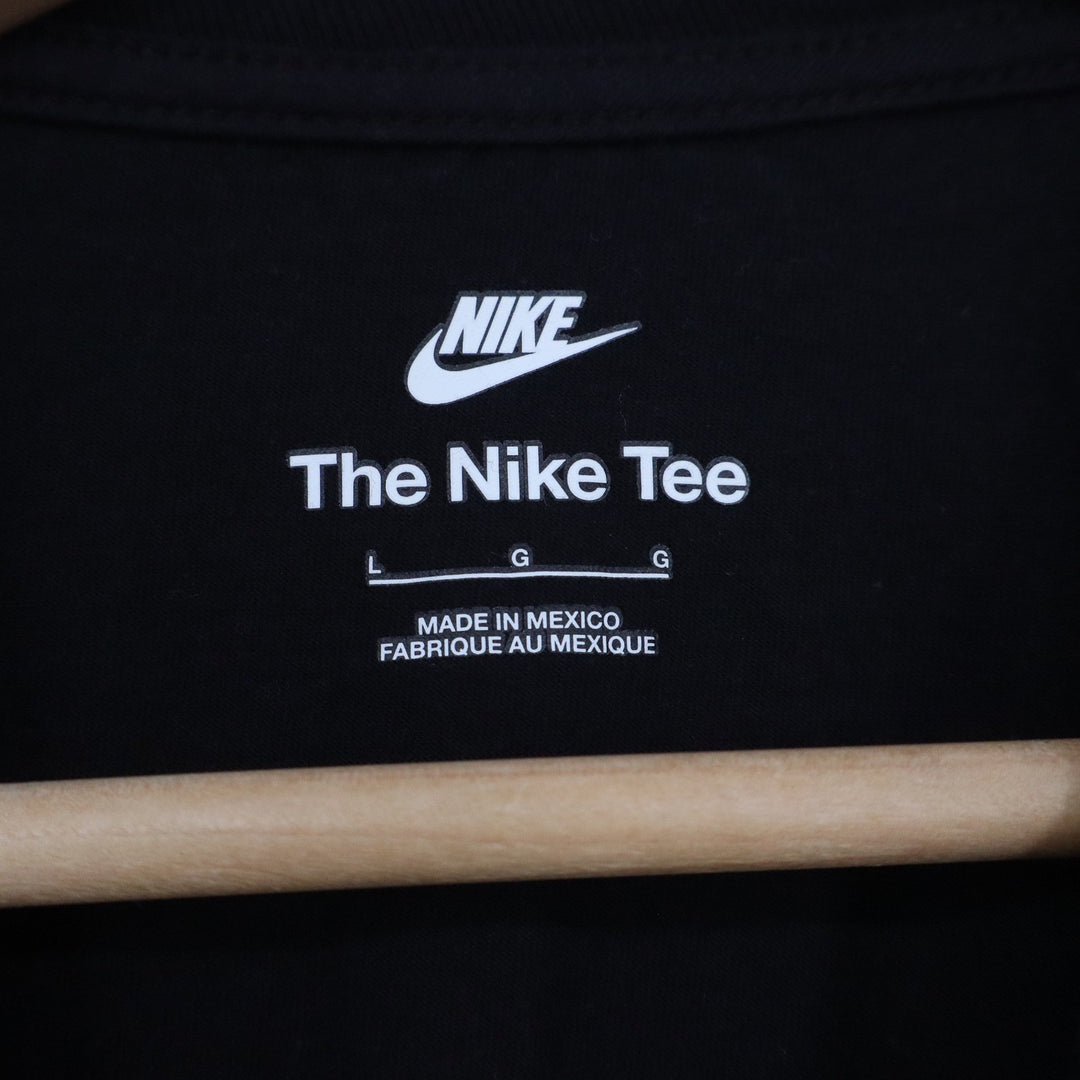 Nike Just Do It Graphic T-Shirt Mens Large Black Cotton Short Sleeve Swoosh Logo
