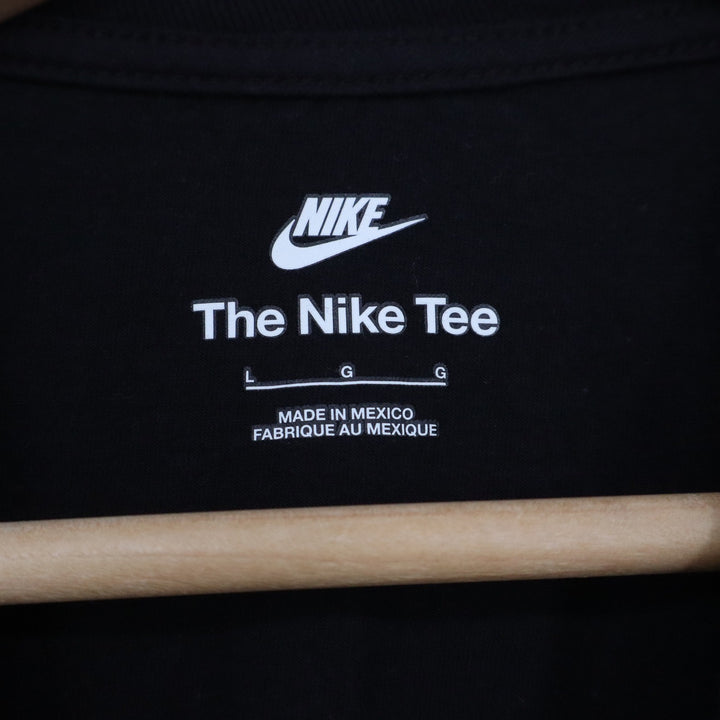 Nike Just Do It Graphic T-Shirt Mens Large Black Cotton Short Sleeve Swoosh Logo