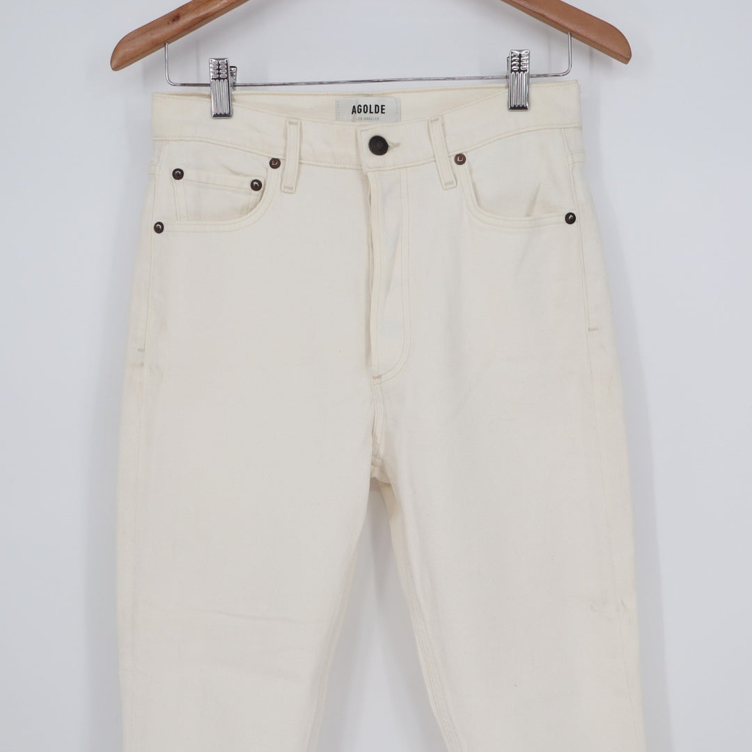 Agolde Straight Jeans Womens 27 White Light Wash Denim Cotton Casual Streetwear