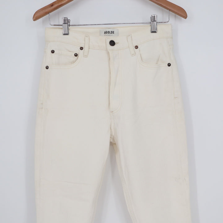 Agolde Straight Jeans Womens 27 White Light Wash Denim Cotton Casual Streetwear